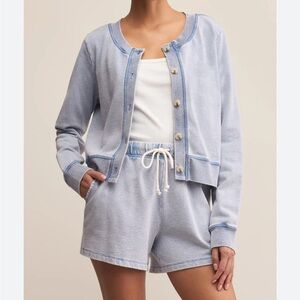 Z Supply Daily Knit Denim Cardigan in the Washed Indigo XS excellent condition